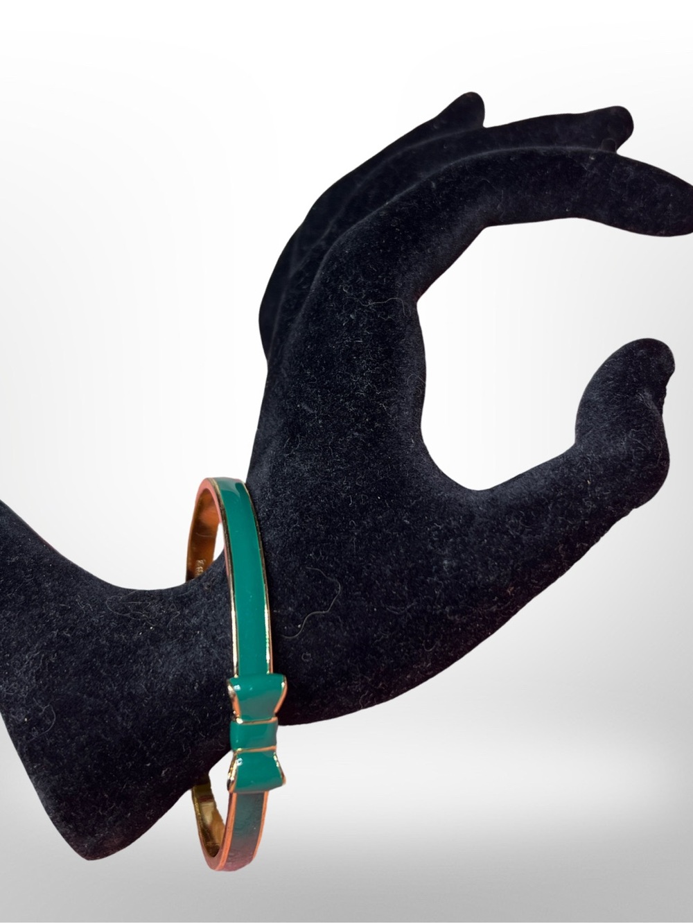 Kate Spade Green & Gold Take A Bow Bangle Bracelet